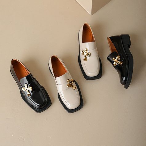 Loafers Trend, Chiko Shoes, Women Casual Flats, Block Heel Loafers, Shoes Heels Classy, Fab Shoes, Embellished Shoes, Chunky Shoes, Shoes Collection