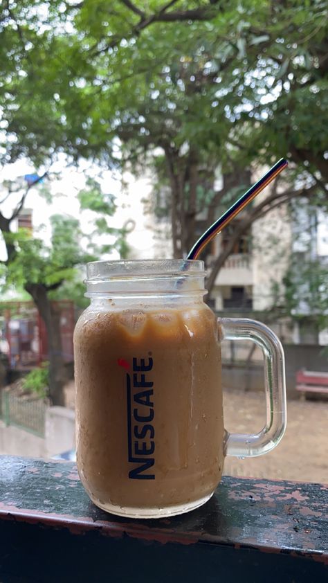 #nescafe #coffee #iced #cappuccino #aesthetic #monsoon #monsoonaesthetics #pinterest #instagram #ice #balcony Nescafe Aesthetic, Nescafe Coffee Aesthetic, Cappuccino Aesthetic, Nescafe Coffee, Iced Cappuccino, Coffee Pods, 2024 Vision, Iced Coffee, Cappuccino