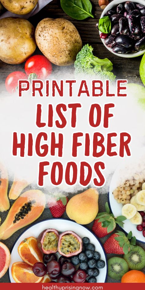 This food list for constipation contains high fiber foods to make you poop fast, naturally. If you're constipated and want to know the foods that make you poop, download and print this free constipation printable list of high fiber foods. high fiber foods for constipation | high fiber foods to help poop | list of high fiber foods | food list for constipation | gut health tips Best Sources Of Fiber, Fiber Content Of Foods, High Fiber Foods List, Fiber Foods List, Fiber Meals, Eat To Live Diet, Fiber Rich Diet, Fiber Recipes, Nutritarian Diet