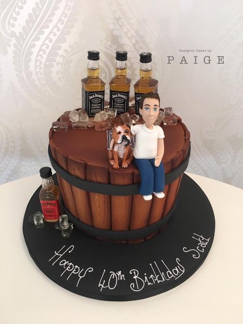 Birthday Beer Cake Ideas For Men, Jack Daniels Cake For Men, Birthday Cake Whiskey, Jack Daniel’s Cake, Jack Daniel’s Birthday Cake, Wine Bottle Cake, Jack Daniels Cake, Backyard Dinner Party, Bottle Cake