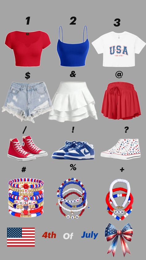 Fourth Of July Outfit, Preppy Summer Outfits, 4th Of July Outfits, Preppy Summer, Cute Everyday Outfits, Really Cute Outfits, School Outfits, Outfits For Teens, Fourth Of July