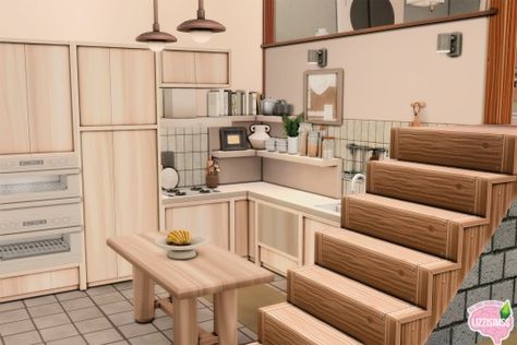 (59) Earthy Apartment CC used (list below) 910 Medina Studios in San Myshuno 1 bed, 1 bath $75,913 ATS4 -... – @lizzisimss on Tumblr Sims 4 Medina Studios, Earthy Apartment, Magnolia Bathroom, Pegboard Kitchen, Roman Curtains, San Myshuno, Serene Bathroom, Rustic Curtains, Home Basics