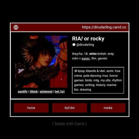 Carrd Co Theme Dark, Dark Carrd Theme, Cardd Inspo Aesthetic Dark, Carrd Inspo Template Dark, Rentry Inspo Dark, Carrd Inspo Dark, Carrd Tutorial, Carrd Aesthetic, Carrd Inspo Template