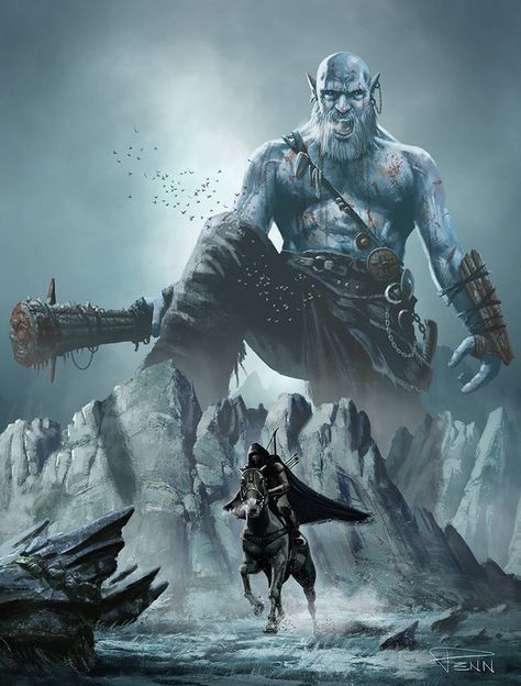 Jötunn Giant, Dnd Giant, Human Giant, Giant Creatures, Frost Giant, Card Artwork, Beast Creature, Dragon Rpg, Creature Artwork