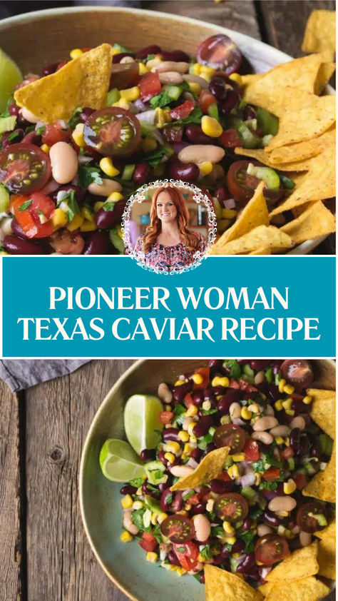 Pioneer Woman Texas Caviar Recipe Southern Caviar Recipe, Pioneer Woman Appetizers, Mexican Caviar, Texas Caviar Recipe, Texas Caviar, Yellow Bell Pepper, Caviar Recipes, Zesty Italian Dressing, Cowboy Caviar