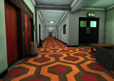 The Shining (production design) The Shining 1980, Red Doors, Overlook Hotel, Carpet Texture, Septième Art, Carpet Samples, Geometric Carpet, Pink Carpet, Black Carpet