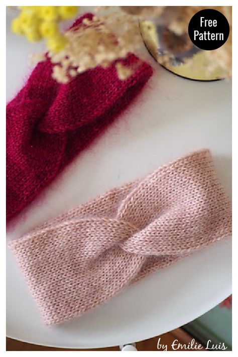 Headband with a Twist Free Knitting Pattern Earwarmer Knitting Patterns, Knitting Bear, Knitted Headband Free Pattern, Knitted Headbands, Hand Knit Headband, Knit Headband Pattern, Knitting Machine Patterns, Knitted Headband, Baby Knitting Patterns Free