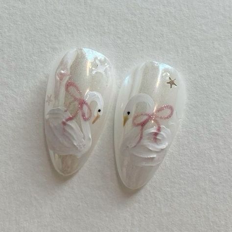 Ballet Nails, Bunny Nails, Milky Nails, Asian Nails, Pretty Gel Nails, Soft Nails, Pink Bows, Kawaii Nails, Manicure Y Pedicure