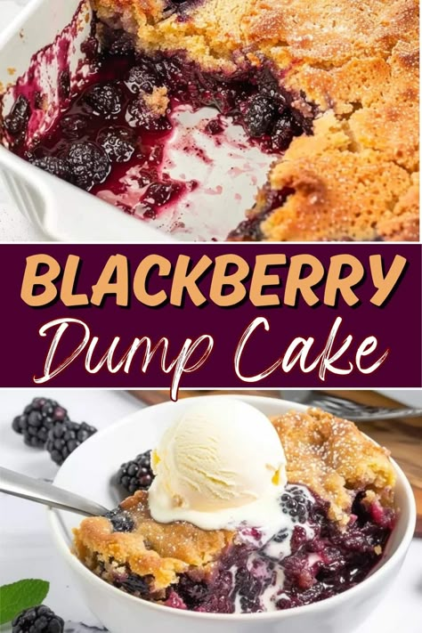 Dessert doesn't get much easier than blackberry dump cake! With just five ingredients and minimal effort, you'll have a crave-worthy treat. Blackberry Dumplings, Blackberry Desserts, Easy Blackberry Cobbler, Lemon Sour Cream Pie, Berry Cobbler Recipes, Blackberry Dessert, Blackberry Cobbler Recipe, Cobbler Recipes Easy, Blackberry Recipes