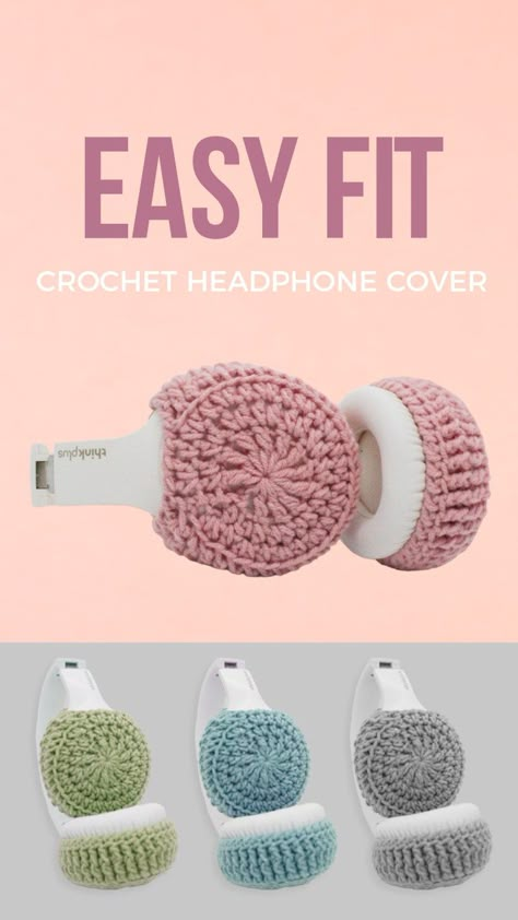 Easy Fit Crochet Headphone Covers - Crochet Accessories - OHCHIVES Crochet Beats Case, Headphone Cover Crochet Pattern Free, Crocheted Headphone Covers, Crochet Earphone Cover, Crochet Headphone Cover Tutorial, Crochet Headset Cover Free Pattern, Crochet Beats Headphone Cover, Diy Headphone Covers, Crochet Headphone Cover Pattern