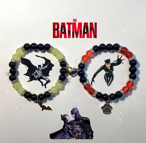 🦇🥀🐈‍⬛✨ #matchingbracelets #explorepage #batman #bbymar #couplesbracelets #catwoman Spiderman Catwoman, Batman X Catwoman, Coraline Wybie, Batman Spiderman, Bracelet Ideas, Coraline, Matching Bracelets, Catwoman, Only 1