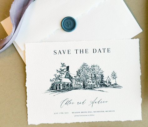 Venue Sketch, Custom Pen, Martha Weddings, Classic Elegant Wedding, Europe Wedding, Art Invitation, Engagement Locations, Custom Pens, Save The Date Postcards