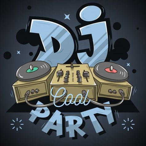 Dj Turntable, Event Poster Template, Dj Art, Dj Logo, Party Cartoon, Animal Illustration Art, Dj Images, Music Festival Poster, Music Drawings