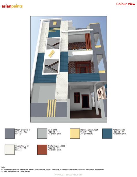 Building Elevation Colour Combination, Front Elevation Colour Combination, Elevation Colour Combination, House Outside Colour Combination, Colour Building, Exterior Paint Color Combinations, Exterior Color Combinations, Home Elevation, Exterior Elevation