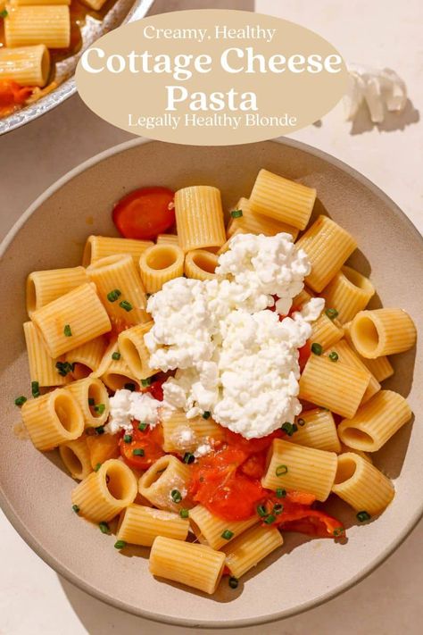 Healthy Pasta With Cottage Cheese, Pasta With Cottage Cheese, Cottage Cheese Pasta Recipes, Cottage Cheese Pasta Sauce, Pasta Sauce With Fresh Tomatoes, Cholesterol Friendly Recipes, Low Calorie Pasta, Cottage Cheese Pasta, Cheese Pasta Recipes