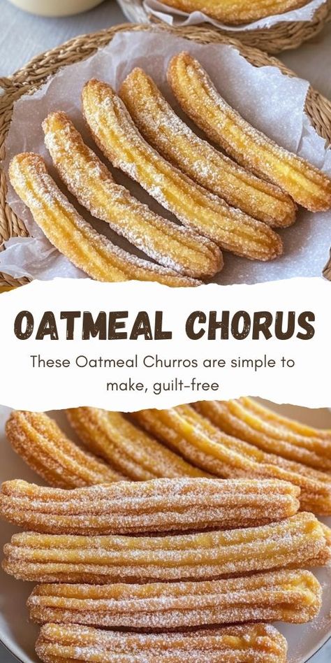 Oatmeal Churros Ingredients: 30g butter: Adds richness and helps bind the ingredients. Pinch of salt: Enhances the flavor of the dough. 150 ml water: To form the base of the dough. 100g ground oats: A healthy alternative to traditional flour, providing fiber and nutrients. 1 egg: Adds moisture and helps the dough rise. #Chorus #Snacks Healthy Churros Recipe, Healthy Churros, Churros Recipe, 15 Minute Meals, Oat Flour, Pinch Of Salt, 1 Egg, Guilt Free, Healthy Alternatives