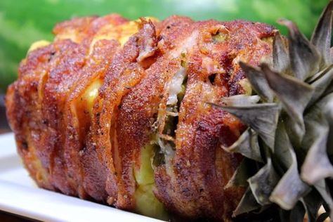 Bacon Wrapped Pineapple, Boneless Pork Ribs, Gluten Free Diet Recipes, Ripe Pineapple, Rib Meat, Smoked Pork, Smoker Recipes, Smoked Food Recipes, Boneless Pork