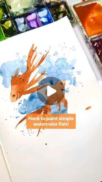 Irshad Ahmad Ansari on Instagram: "Dive into the mesmerizing world of painting simple Watercolor fish! 🎨🐟  Let your brush do the magic by pressing and lifting to create these adorable aquatic creatures.  Share the joy of art with friends and give it a try!  Save this reel for your next artistic adventure. Ready, set, paint! 🖌️✨  #WatercolorMagic #ArtisticJourney #FishPainting #CreativeBrushwork #DIYArt #ArtisticExpression #WatercolorLove #ArtTips #ArtForEveryone #CreativeCommunity #PaintingFun #ArtOfTheDay #WatercolorArtists #LearnToPaint #ArtisticInspiration #WatercolorTips #watercolorhacks #watercolour #WatercolorTutorial #LearnWatercolor" Watercolour Fish Paintings, Watercolor Fish Simple, Art With Friends, Watercolour Fish, Colorful Scrapbook, Painting Simple, Aquatic Creatures, Simple Watercolor, Learn Watercolor