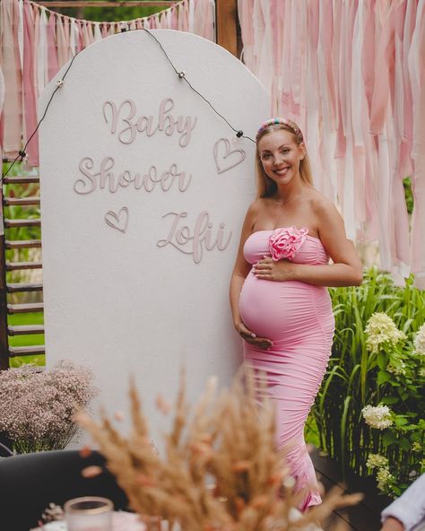 Radiate pink atmosphere.🩷 Our Tina Flower Strapless Midi Dress, capturing moments of maternity bliss together with puppy. ☺🌸 #sunferestyle #pinkdress #floral #party #love #fashionista Pink Atmosphere, Capturing Moments, Floral Party, Strapless Midi Dress, Captured Moments, Pink Dress, Baby Shower, Midi Dress, In This Moment