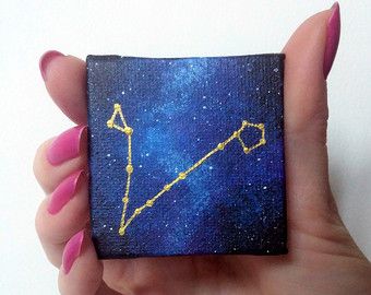 Constellation Painting, Painting Stars, Zodiac Artwork, Canvas Art Painting Acrylic, Small Frames, Pisces Constellation, Star Constellation, Pisces Sign, Small Canvas Paintings