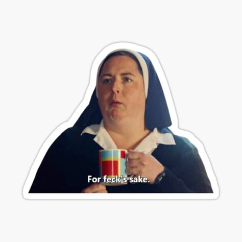 "sister michael derry girls" Sticker by fakehala | Redbubble Sister Michael, Girls Tv Show, North Ireland, Derry Girls, Girls Sister, Cute Laptop Stickers, Girls Series, Tv Quotes, British Tv