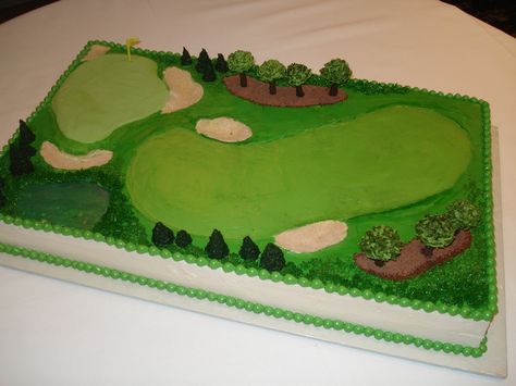 Golf course groom's cake | Haines Barksdale | Flickr Golf Grooms Cake, Golf Course Cake, Golf Themed Cakes, Golf Birthday Cakes, Grooms Cakes, Golf Cake, S Cake, Sport Cakes, Golf Birthday