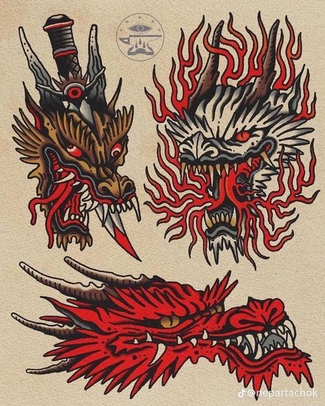 Shoulder Traditional Tattoo, Japanese Traditional Tattoo Sleeve, Old School Dragon Tattoo, Japanese Hand Tattoo, Upper Body Tattoo, Color Tattoo For Men, Red Tattoo Men, Traditional Tattoo Dragon, Japanese Traditional Tattoo