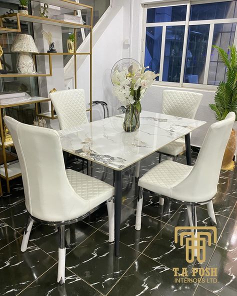 Embrace the cozy elegance of contemporary design with our stunning new 4-seater dining table set. Gather ‘round for good times and great meals! . . . #DiningInStyle #NewArrival #HomeDecor #InteriorDesign #FurnitureDesign #Homelnspo #Decorating #FurnitureFinds #DesignInspiration #CozyHome #LivingRoomGoals Elevate your space with our s 4 Seater Dining Table, Great Meals, Living Room Goals, Gather Round, Dining Table Set, Dining Table Design, Table Set, Dining Table Setting, Cozy House