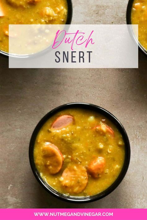 Split pea soup (Snert) Dutch Pea Soup Recipe, Pea Soup Recipe, Dutch Cuisine, Famous Dishes, Split Pea Soup, Pea Soup, Split Pea, Vegetable Stock, Fresh Vegetables