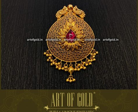 Gold Pendant Set | Art of Gold Jewellery, Coimbatore Gold Pendant Necklace Jewellery, Gold Pendant Set, Jewelry Necklace Simple, Tikka Jewelry, Beautiful Pendants, Gold Peacock, Gold Pendent, Minimal Jewellery, Hair Brooch