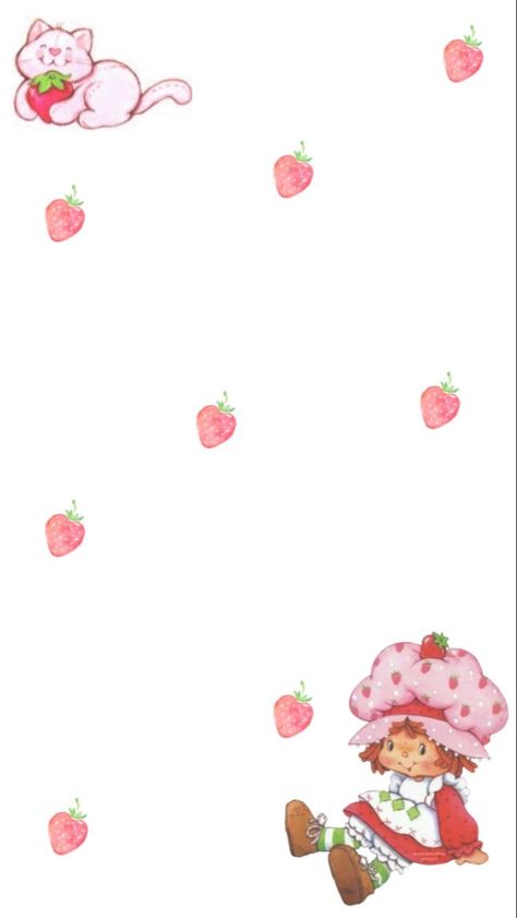 Aesthetic Strawberry Shortcake Wallpaper, Strawberry Shortcake Background Wallpapers, Strawberry Shortcake Embroidery, Strawberry Shortcake Cartoon Wallpaper, Strawberry Shortcake Aesthetic Cartoon, Strawberry Shortcake Widgets, Strawberry Shortcake Cartoon Aesthetic, Strawberry Shortcake Lockscreen, Vintage Strawberry Wallpaper