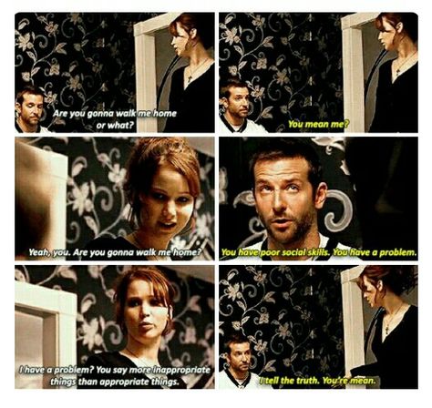 Jennifer Lawrence / Silver Linings Playbook Silverlining Playbook, Silver Linings Playbook Quotes, Silver Lining Playbook, Jennifer Lawrence Movies, Brad And Jen, Silver Linings Playbook, Netflix Movies To Watch, Favorite Movie Quotes, Silver Linings