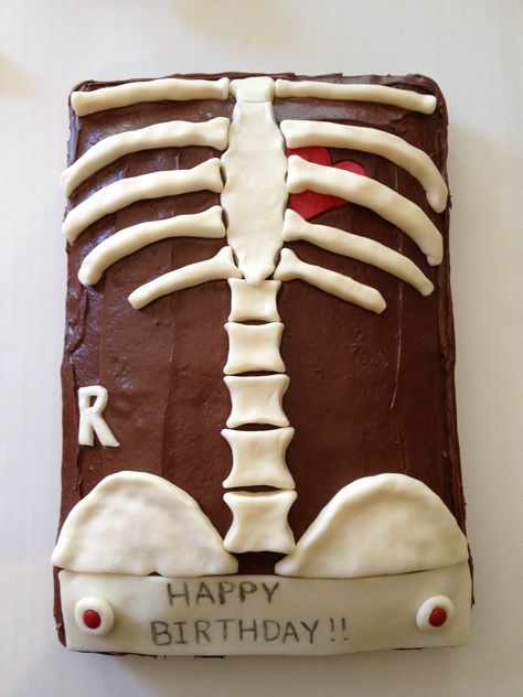 - Made for a Radioogist's birthday. Fondant bones Radiology Cookies, Happy Birthday Skeleton, Birthday Skeleton, Funny Xray, Skeleton Cake, Skeleton Cookies, Medical Cake, Medical Cookies, Rad Tech Week