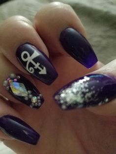 In honor of Prince Prince Inspired Nails, Prince Nails, Sassy Nails, Inspired Nails, Funky Nails, Creative Nails, Valentines Nails, Pretty Things, Hair And Nails