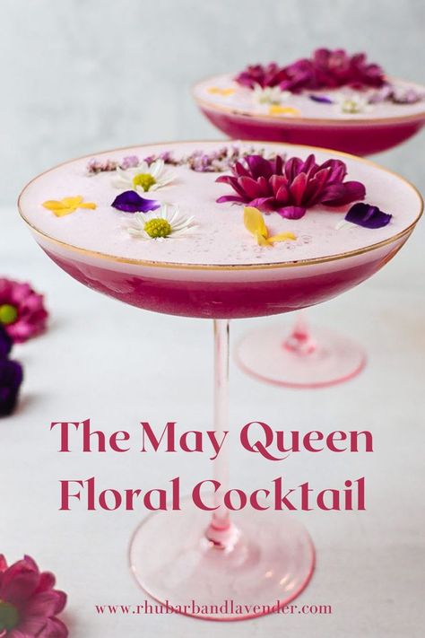 Hibiscus Cocktail, Elderflower Cocktail, Darling Buds Of May, Rose Syrup, Infused Gin, May Queen, Floral Cocktails, Boozy Drinks, Fancy Drinks