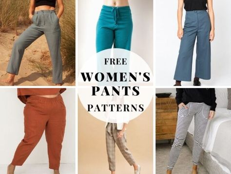 Patterns For Pants, Summer Pants Pattern, Free Sewing Patterns For Women, Elastic Waist Pants Pattern, Pants Sewing Patterns, Hello Sewing, Pajama Pants Pattern, Trouser Pants Pattern, Pants Pattern Free