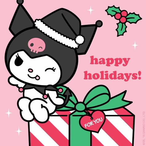 ✮ Christmas ✮ Kuromi Kuromi Christmas Wallpaper, Kuromi Christmas, Christmas Wallpaper Ideas, 헬로키티 배경화면, Hello Kitty Wallpaper Aesthetic, Kitty Wallpaper Aesthetic, Hello Kitty Beach, Black Hello Kitty, Kitchen Christmas Gifts