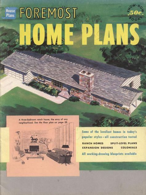 Foremost home plans : Archway Press, Inc. : Free Download, Borrow, and Streaming : Internet Archive Vintage House Plans 1950s, Midcentury House Plans, 1950s Architecture, Americana House, American Home Design, L Shaped House Plans, Modern Cottage Homes, One Level House Plans, Multigenerational House Plans