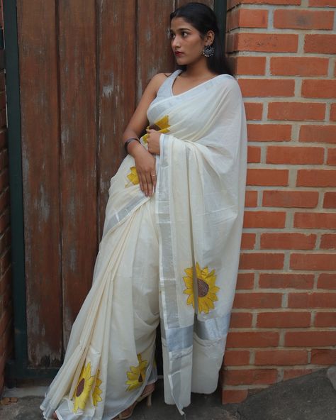 Embrace the beauty of nature with every thread. This sunflower-inspired handwoven saree adorned with intricate Kantha work brings warmth and elegance to your look, making every moment a blooming masterpiece. 🌻✨ #KanthaWork #HandwovenElegance #SunflowerSaree #NatureInspiredFashion #karacouture 📸 : @_j_s_p_h_o_t_o_s 💃 : @harika_oleti_ Nature Inspired Fashion, The Beauty Of Nature, Kantha Work, The Beauty, Sunflower, Hand Weaving, Thread, Saree, Bring It On