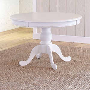 charlotte table world market $269.99 Cute Kitchen Table, Round White Table, Shabby Chic Kitchen Table, White Dining Room Table, Round Extension Table, Dining Room Nook, Den Furniture, Kitchen Revamp, Round Dining Room