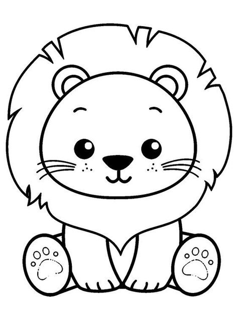 Lion Coloring Pages Free Printable, Lion Colouring, Cute Lion Drawing, Safari Coloring Pages, Animal Coloring Pages Free Printable, Lion Printable, Cute Animals Coloring Pages, Lion Coloring, Coloring Pages Animals