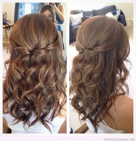 Curled Prom Hair, Media Cola, Medium Length Curls, Curly Prom Hair, Wedding Hairstyles Medium Length, Luxy Hair, Medium Long Hair, Wedding Hairstyles Half Up Half Down, Hairstyles For Medium Length Hair