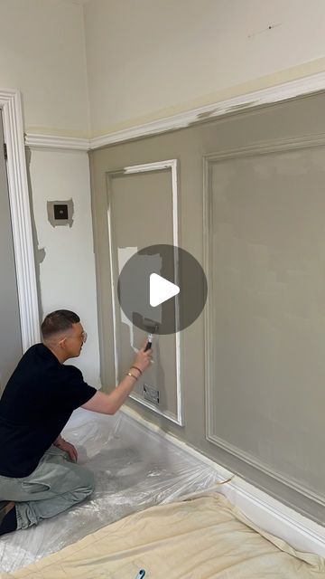 Lavish Lodge on Instagram: "For everyone that has asked… this is the colour code you need for the Paint shade in my guestroom. It was a custom blend from @valsparpaintuk 🩵  i asked for a dupe of “french grey” and we slightly changed a few pigments so its not identical 🤩 its a special blend of warm and cool, which i think gives the most beautiful shade of Sage. Its timeless, classy and cosy 🙏🏻 what do you guys think ❓

#lavishlodge #lavishlodgeinteriors #homedecor #homeinterior #houseoftiktok #paint #guestoom #bedroomdesign #bedroommakeover #panelling #greenpaint #homerenovation #renovationproject" Good Intentions Coat Paint, Panelling Paint Colours, Sleigh Bed Painted, Lodge Interiors, Mushroom Paint, Flat Ideas, Coat Paint, Sleigh Beds, Colour Code