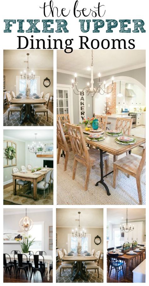 The best Fixer Upper Dining rooms. A must pin for farmhouse style dining room decor and inspiration! Joanna Gaines Dining Room, Joanna Gaines Living Room, Fixer Upper Dining Room, Fixer Upper Living Room, Farmhouse Style Dining Room, Farm House Dining Room, Farmhouse Dining Room Table, Dining Room Paint, Dining Room Remodel