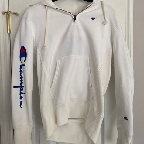 New With Tags Champion Quarter Zip Hoodie Size Small Pink Champion Hoodie, White Champion Hoodie, White Hoodie Men, Quarter Zip Hoodie, Basic Hoodie, Champion Reverse Weave, Champion Sweatshirt, Champion Hoodie, Colorful Hoodies