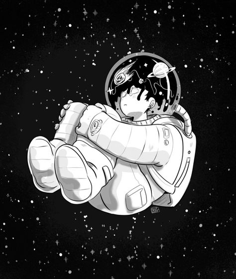 Lost In Space Drawing, Space Astronaut Wallpaper, I Lost Myself, Astronaut Drawing, Astronaut Illustration, Art Spatial, Wallpaper Illustration, Space Drawings, Astronaut Wallpaper