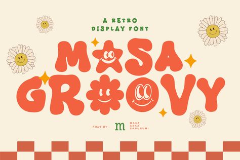 Retro Typography Design Inspiration Birthday Website, Retro Banner, Retro Display, Groovy Design, Groovy Font, Retro Theme, Website Banner, Graphic Design Trends, Font Types