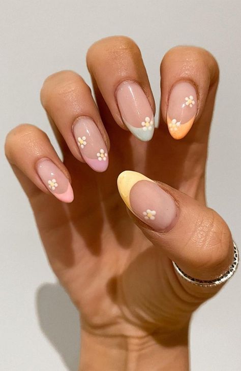 easter nails, spring nails, easter nails designs, easter nail art, easter nail designs, easter egg nails, pastel nails, french easter nails Simple Holiday Nails Summer, Easter Egg Nails, Nail Art Easter, Easter Themed Nails, French Easter, Egg Nails, Easter Nails Easy, Beginner Nail Designs, Bday Nails