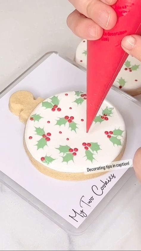 I haven’t even officially announced this yet, but my online Christmas courses are on sale right now for 30% off!!!🎉 Get them at… | Instagram Square Shaped Christmas Cookies, Decorating Xmas Cookies, Holly Sugar Cookies, How To Decorate Christmas Sugar Cookies With Royal Icing, Airbrushed Christmas Cookies, Royal Icing Wet On Wet Techniques, Grinch Christmas Cookies Decorated, Christmas Present Cookies Decorated, Royal Icing Sugar Cookies Christmas