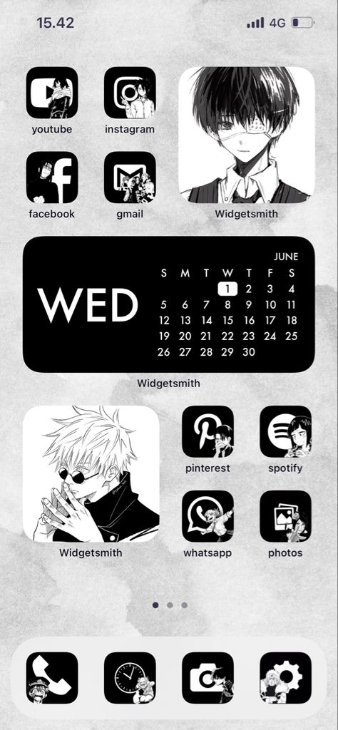 Anime Iphone Home Screen, Widgetsmith Tutorial, Anime Home Screen, Iphone Home Screen Ideas, Home Screen Customization, Anime Home, Home Screen Ideas, Iphone Home Screen, Anime Theme